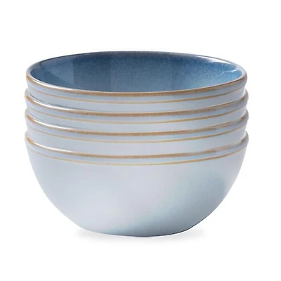 Bol en grès Corelle® 21 oz, bleu nordique, glaçure réactive, paquet de 4
