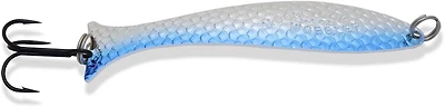 Mooselook 14018-SNBLU Medium Wobbler Spoon 3-1/8" 1/4oz Silver Nu-Wrinkle/Blue, A classic and proven trout and salmon spoon