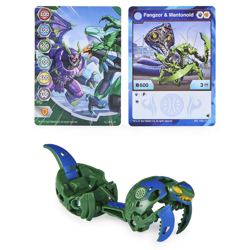 Bakugan Legends, Fangzor X Mantonoid, Figurine articulée de 5,1 cm et carte à collectionner, jouets pour garçons à partir de 6 ans