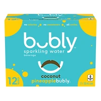 Bubly Coconut Pineapple Sparkling Water 12 x 355 ml, Cans.