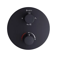 Thermostatique valve ronde, déviateur 4 voies, 2 douchettes magnetique avec boutons poussoirs