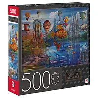 500-Piece Adult Jigsaw Puzzle with Foil Accents, Fantasy Panorama