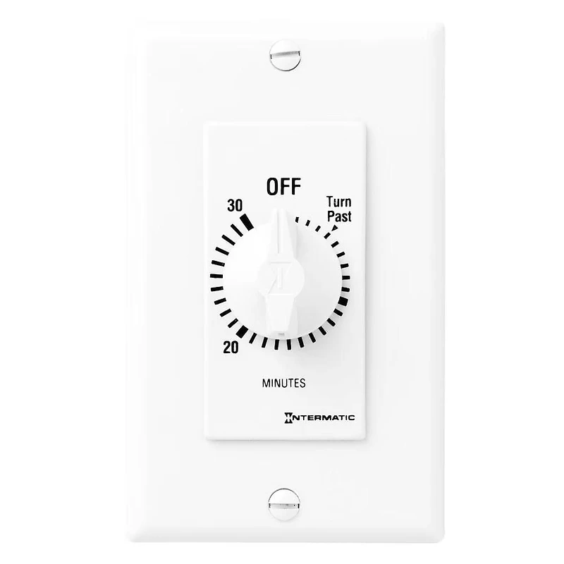 Compte à rebours Intermatic à ressort, 125-277 VAC, 30 minutes maximum - Blanc