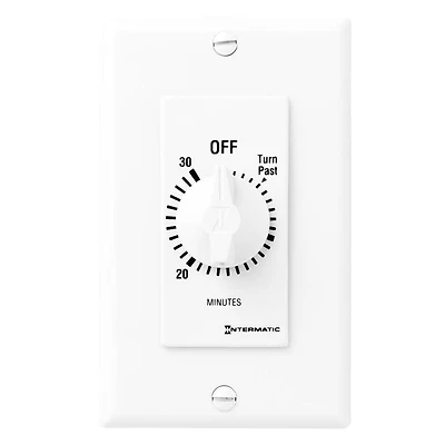 Compte à rebours Intermatic à ressort, 125-277 VAC, 30 minutes maximum - Blanc