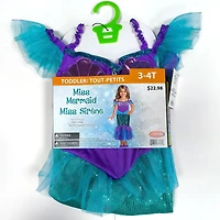 Déguisement d'Halloween Miss Sirène pour tout-petits, 3-4 ans, violet, par Way to Celebrate