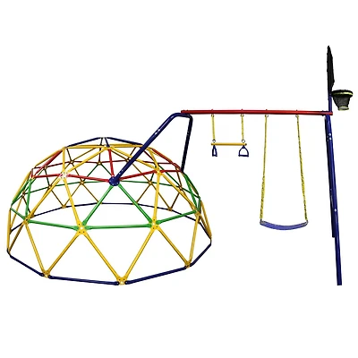 SKYWALKER SPORTS 10 FT Geo Dome and Climber Set, Geometric Dome Climber, Rust and UV Resistant, Outdoor Play Center for Kids and Toddlers