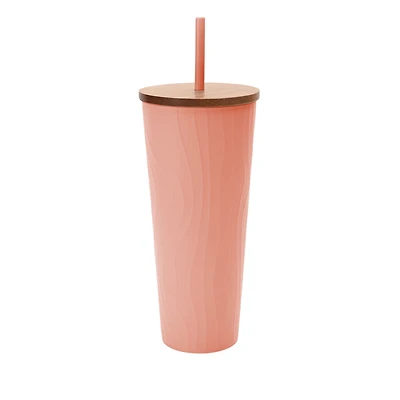 Mainstays Pink Recycled PET Swirl Sipper Tumbler 32 oz
