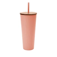 Mainstays Pink Recycled PET Swirl Sipper Tumbler 32 oz