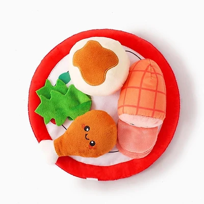 Jouet interactif pour chien Hugsmart Christmas Dinner - Renifle et couine, pour petits et moyens chiens