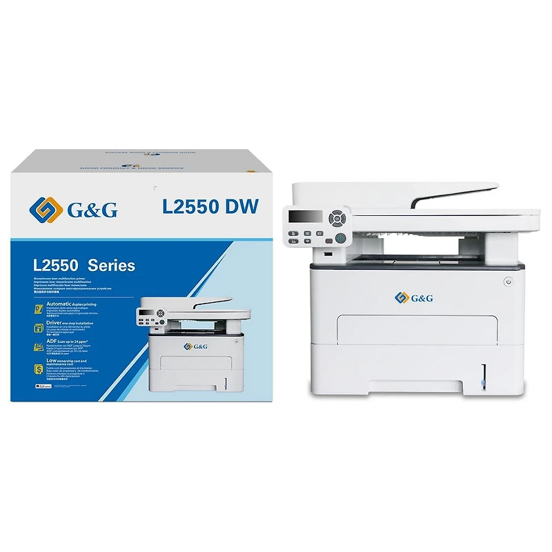 Imprimante laser recto verso sans fil trois-en-un G&G GI-L2550DW-BM01