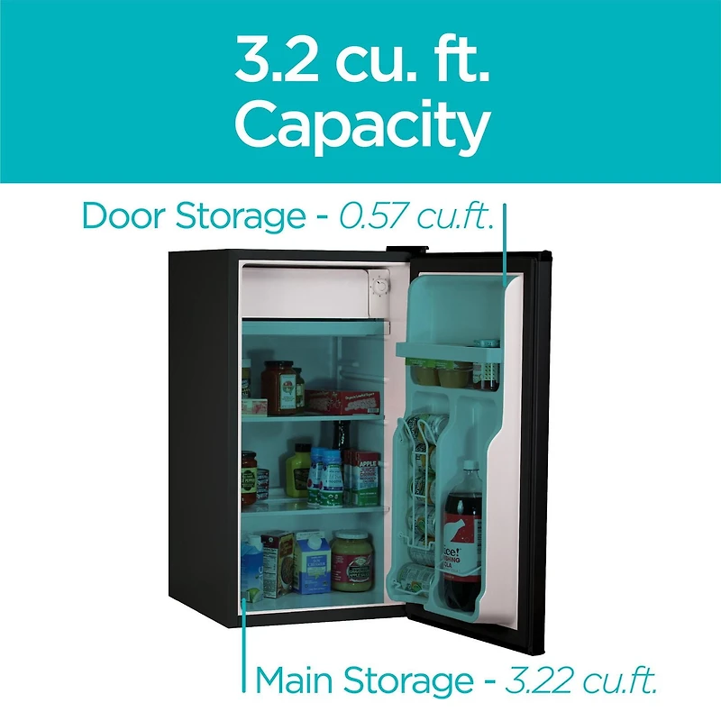 Black + Decker bcrk32b compact Refrigerator Energy Star Single Door mini réfrigérateur avec congélateur 3,2 pieds cubes noir