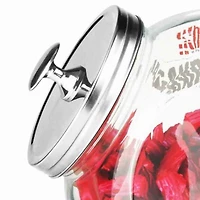 Large 91 oz. Round Glass Candy Storage Jar with Stainless Steel Top, Clear