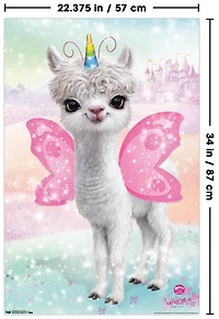 Animal Club - Lama Unicorn Wall Poster, 22.375" x 34"