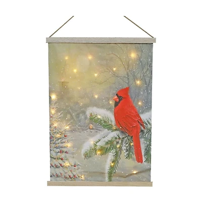 LED Cardinal Fabric Wall Hanging