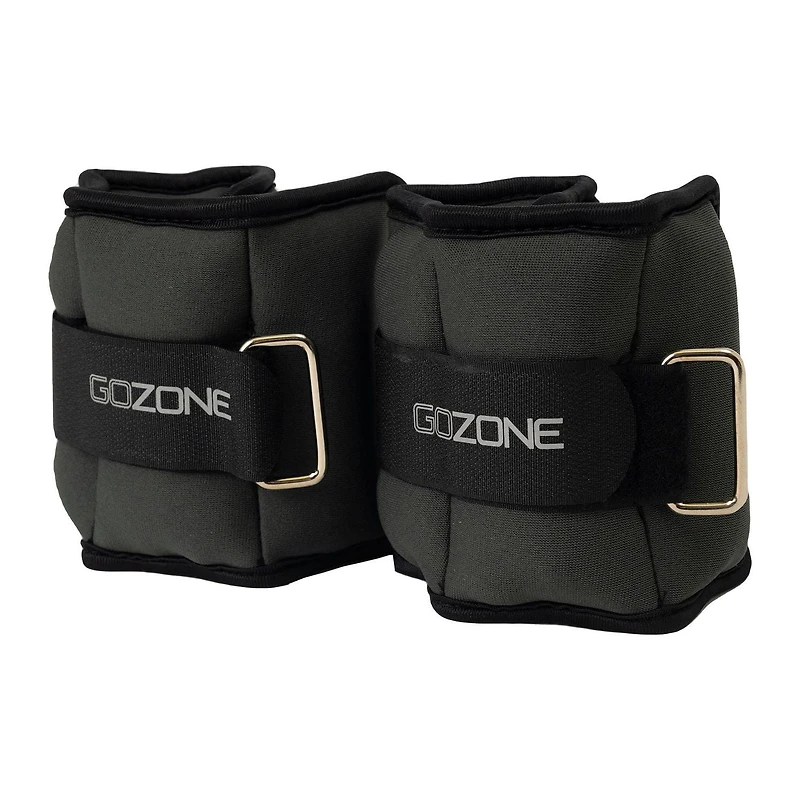 Poids pour chevilles/poignets GoZone – Gris/noir Alourdi avec du sable