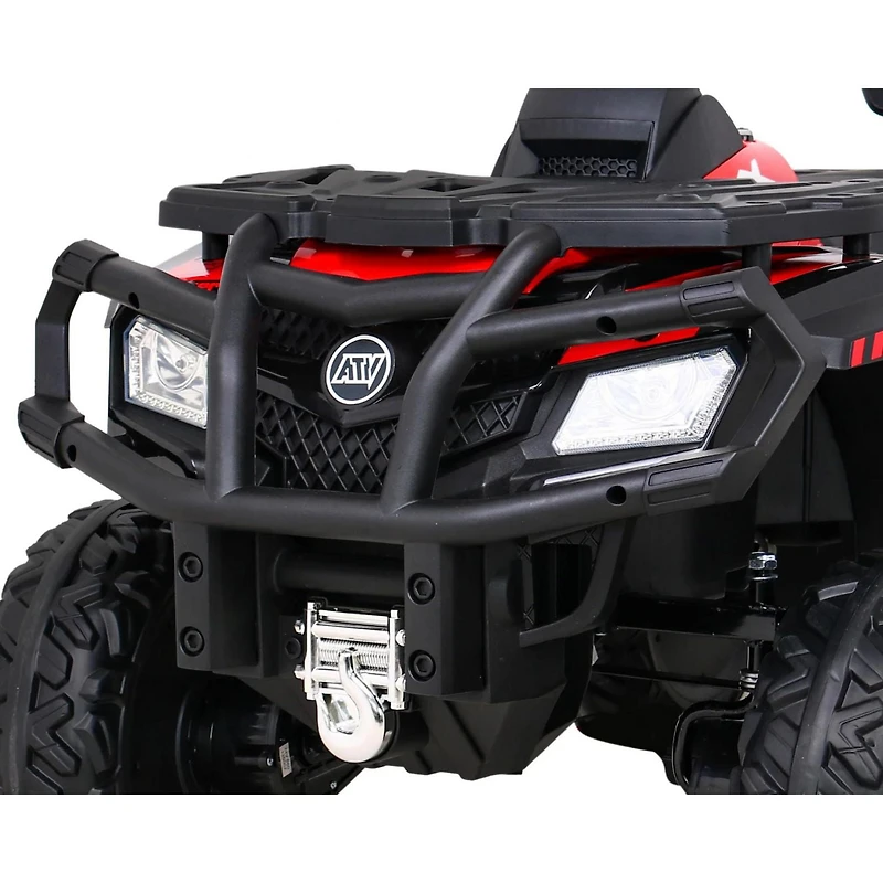 KidsVIP Upgraded Titan Edition 24V Kids’ 4×4 Ride-On ATV Quad with Rubber Tires, Leather Seat and Music