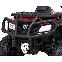 KidsVIP Upgraded Titan Edition 24V Kids’ 4×4 Ride-On ATV Quad with Rubber Tires, Leather Seat and Music