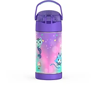 Thermos Kids Bouteille d'eau isotherme Thermos pour enfants avec paille rabattable, 355 ml, Gabby's Dollhouse 12 Oz/354 ml, sans BPA