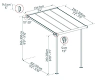 Canopia by Palram Sierra 7,4 pi x 7,5 pi Abri de patio en aluminium - Blanc