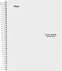 Five Star 1 Subject Notebook 200 pages Black
