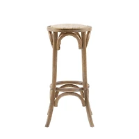 Whit Rattan Seat Backless Barstool, Natural