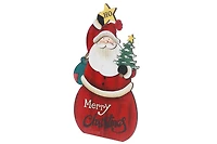 Merry Christmas Wooden Santa Stand Easel Back Small