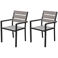 CorLiving Sun Bleached Outdoor Weather Resistant Dining Chairs, Set of 2