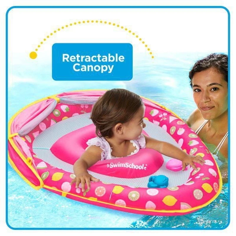 SwimSchool Grow-With-Me Babyboat avec auvent et 3 jouets - Sirène BabyBoat avec auvent et jouets