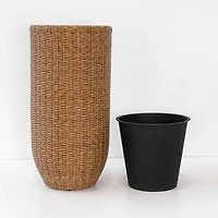 Rolland XL Rattan Planter Light Brown, 35.4"