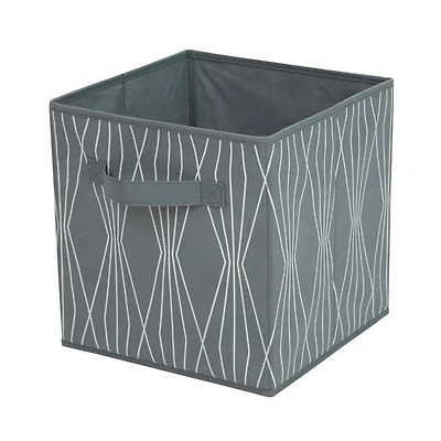 Mainstays Storage Cube Fabric Basket Bin - Foldable, Great for Nursery, Playroom, Closet, Home Organization, Assembled size:10.5in.Wx10.5in.Dx11in.H; Multiple colours for option.