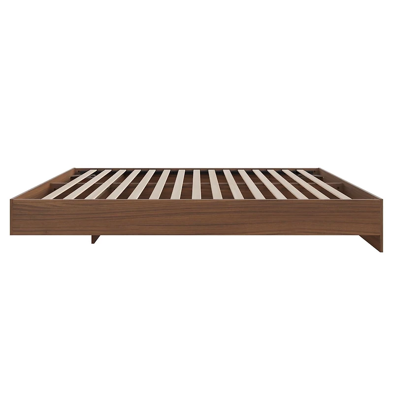 Nexera Alibi Queen Platform Walnut Bed