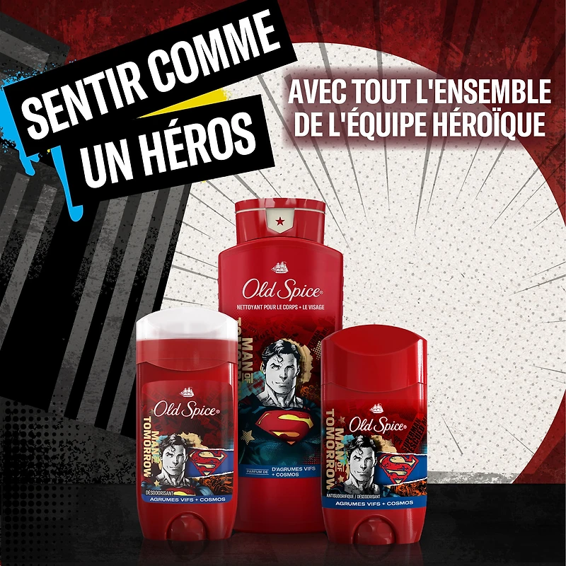 Nettoyant pour le corps Old Spice pour hommes, fraîcheur comme après le lavage 24 heures sur 24, 7 jours sur 7 avec parfum longue durée, nettoyant pour le corps et le visage 2 en 1, mousse riche, Supe