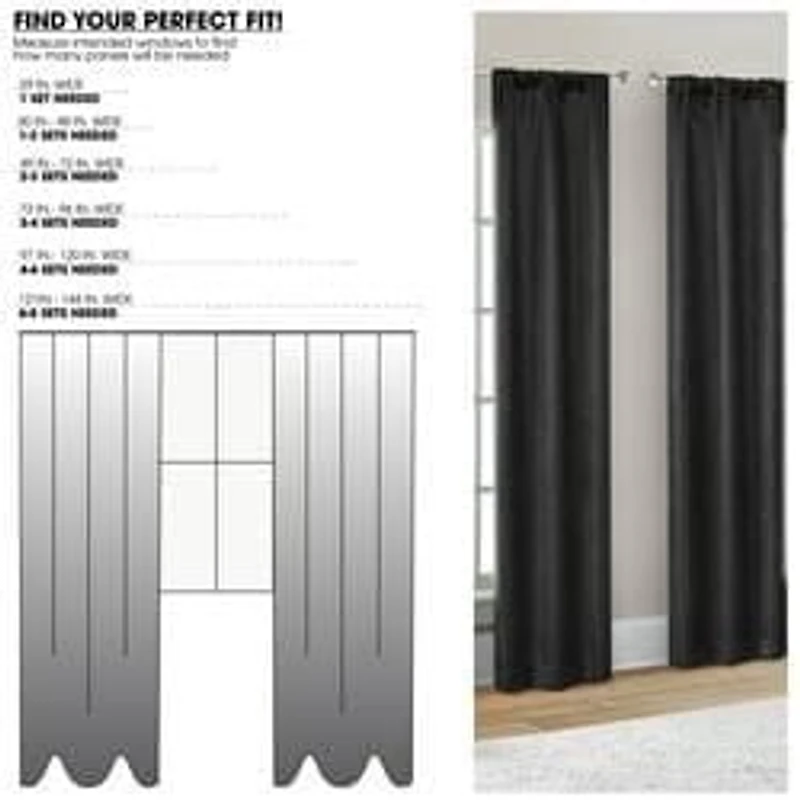 Mainstays 4 of a Kind Blackout Window Curtains Panels, Set of 4, White, 28" W x 84" L