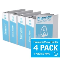 Davis Group, Easyview Premium, D Ring, Customizable, View Binder, 4 Pack, 4"