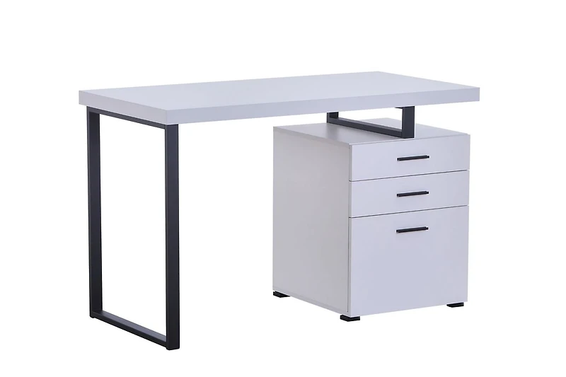 Brassex Inc Desk with Storage, White
