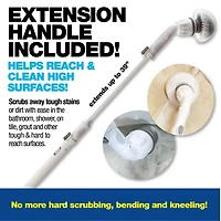 Bell + Howell Scrubtastic – Brosse Électrique Rechargeable avec Manche Télescopique et 3 Têtes de Brosse pour le Nettoyage de la Salle de Bain, des Carreaux et de la Cuisine – Sans Fil, 300 T/M