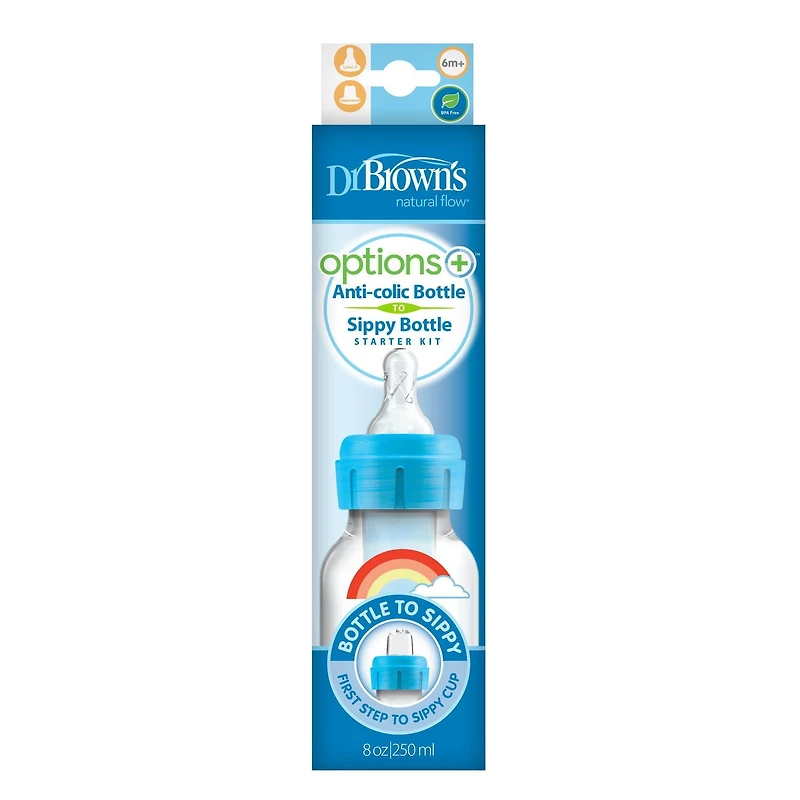 Dr. Brown's 8 oz. 2-in-1 Transition Narrow Bottle Kit – Blue