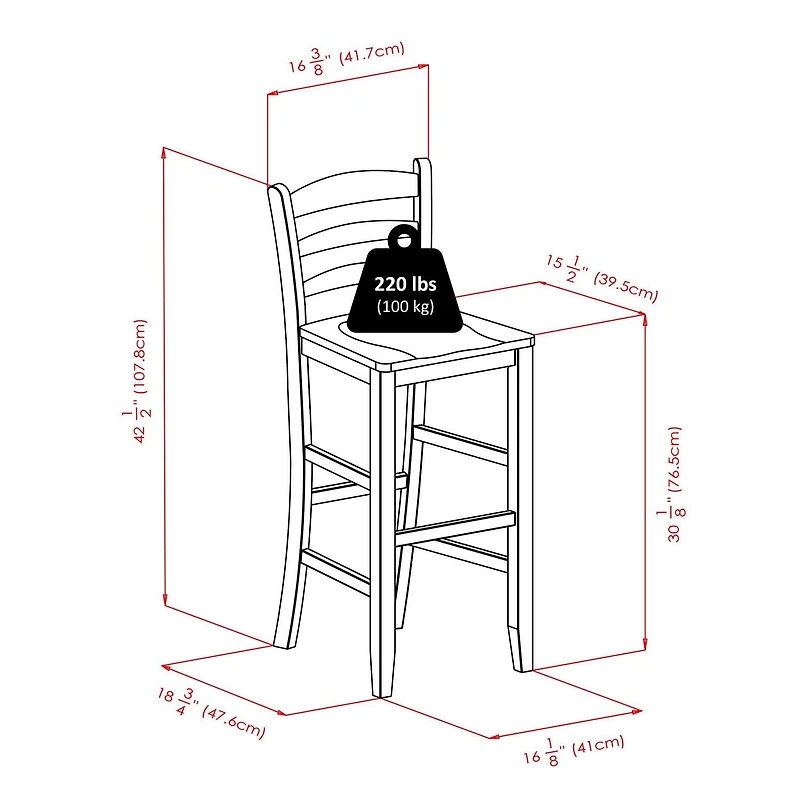 Parkland 5pc High table with baskets, item 94559