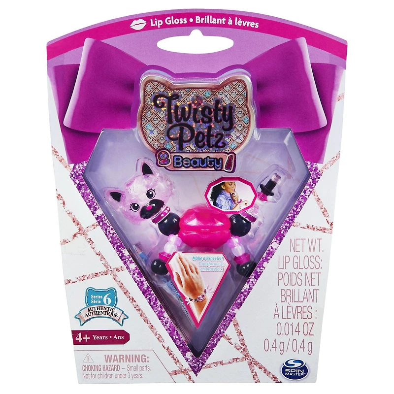 Twisty Petz Beauty, Series 6, Glowlips Terrier Pup Collectible Bracelet with Lip Gloss, for Kids Aged 4 and up