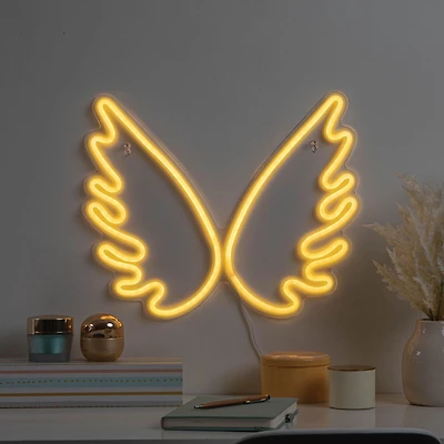 Merkury Innovations Enseigne murale au néon LED ailes 15,75" Enseigne murale néon LED Wing