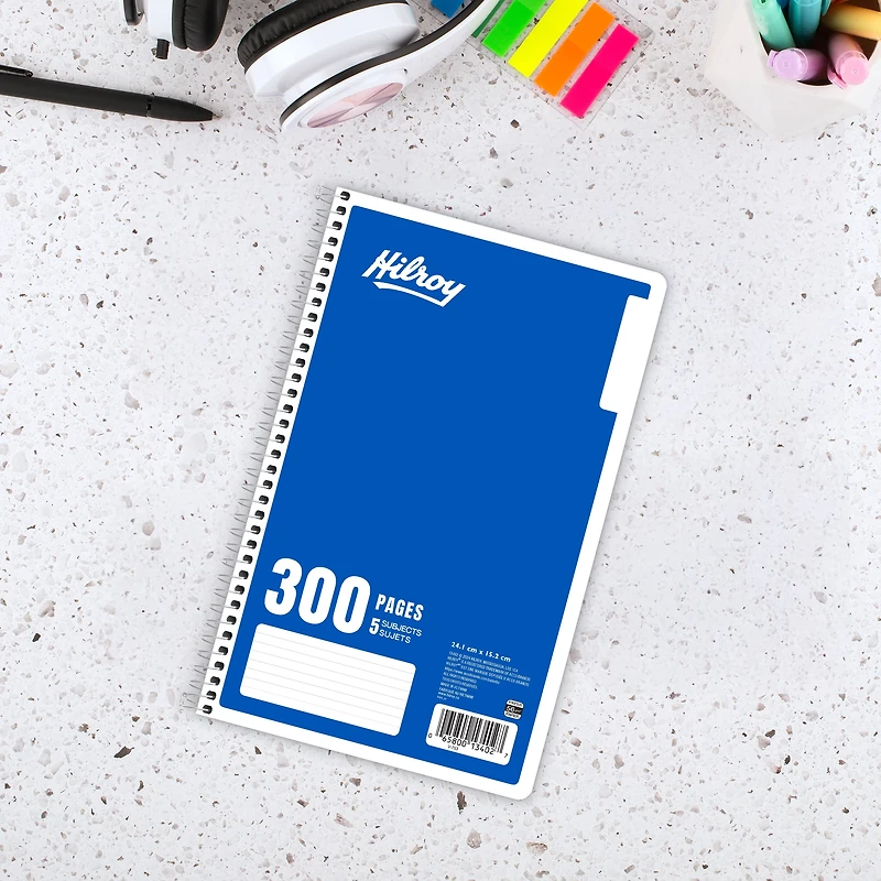 Hilroy® Cahier 5 sujets 300 pages, bleu foncé
