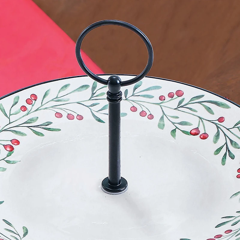 Holiday Time 2-Tier Serving Plate
