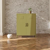 Ameriwood Home Bentley Metal Locker End Table, Olive Green