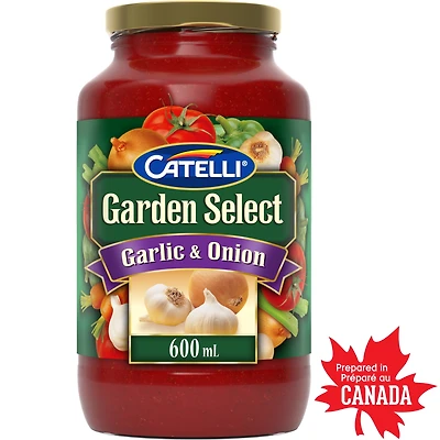 Catelli Garden Select Garlic & Onion Pasta Sauce, 600 ml Jar