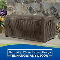 Suncast - 73 Gal. Resin Wicker Deck Box - Java