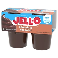 Goûters Au Pouding Réfrigéré Prêt-À-Servir À Saveur De Chocolat Sans Sucre Ajouté, Paquet De 4 424 g