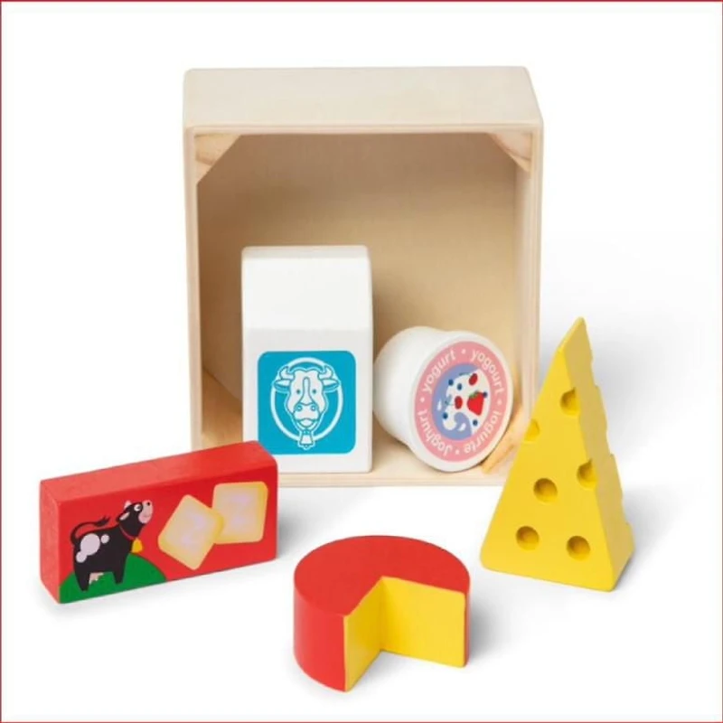 Melissa & Doug Ensemble de jeu de groupes d'aliments en bois - Produits laitiers