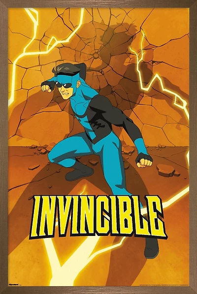 Invincible: Season 3 - Blue Suit Teaser One Sheet Wall Poster, 22.375" x 34" Framed