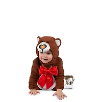 Costume d'ours en peluche pour enfant avec pot de miel