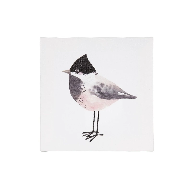 Toile embellie oiseau 15,2 cm L x 15,2 cm H